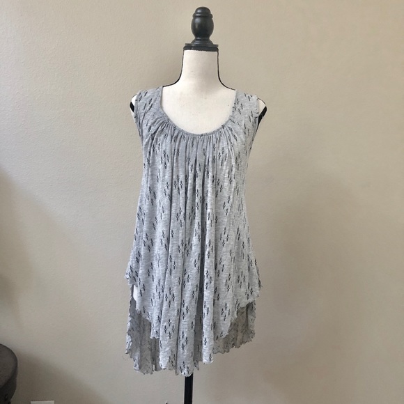 Free People High Low Printed Lace Up Back Tank Top - Picture 4 of 6